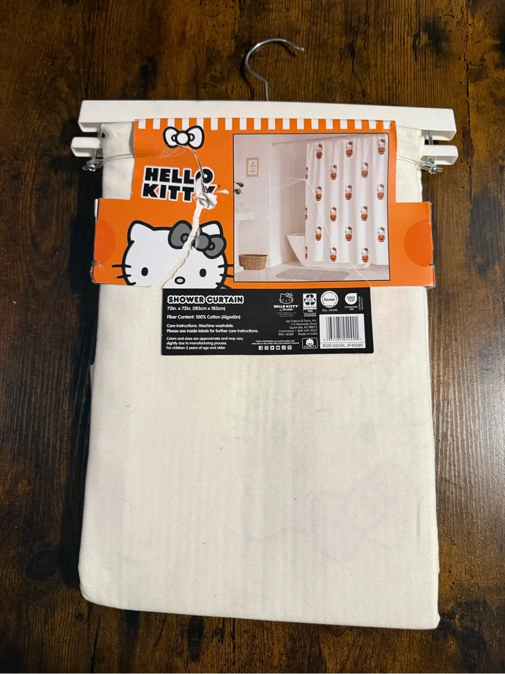 Sanrio Hello Kitty Halloween Jack-O-Lantern Fabric Shower Curtain